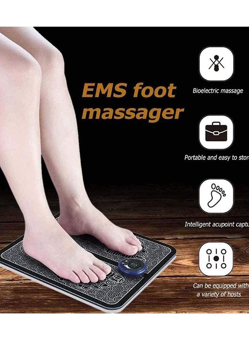 Eworld Pack of 2 Portable EMS Electric Foot Stimulator Massager Blood Circulation Pain Relieving Body Machine for Men and Women with 6 modes - Image 5