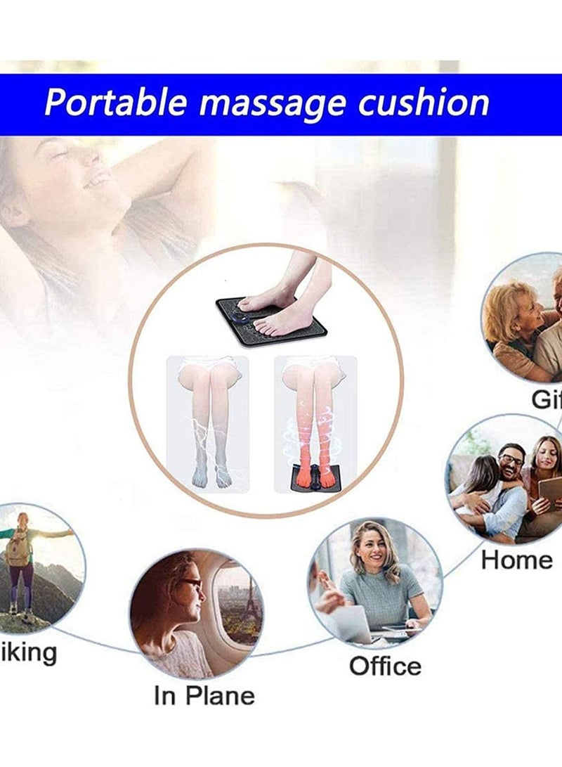 Eworld Pack of 2 Portable EMS Electric Foot Stimulator Massager Blood Circulation Pain Relieving Body Machine for Men and Women with 6 modes - Image 3