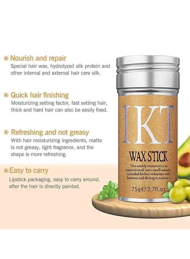 IKT Hair Wax Stick Strong and Long Lasting Hold Non Greasy Styling Wax for Flyaways Edge Frizz Hair Suitable for Unisex - Image 2