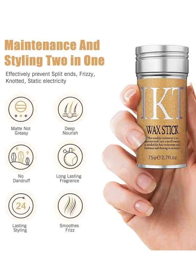 IKT Hair Wax Stick Strong and Long Lasting Hold Non Greasy Styling Wax for Flyaways Edge Frizz Hair Suitable for Unisex - Image 3
