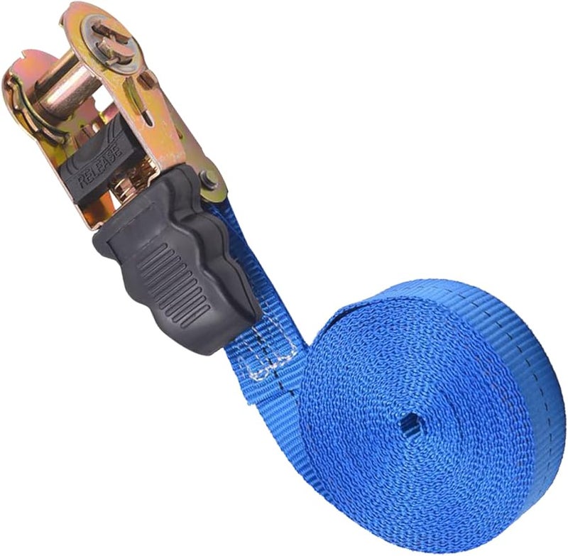 5 أمتار أربطة ربط زرقاء ذات آلية مسننة، مجموعة ربط قوية للمركبات، نظام تأمين حمولة محمول - Image 1