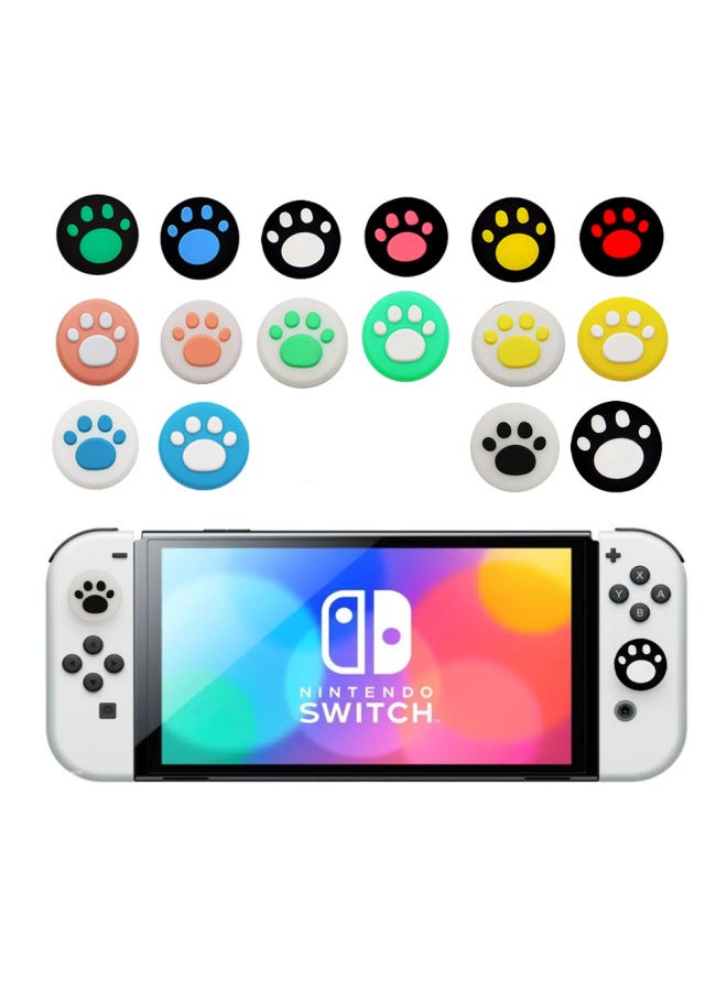 general Nintendo Switch OLED Cat Claw Rocker Cap Moving Mori Rocker Cap Silicone Cap Lite Cat Claw Rocker Cap-Product Color:One Heart-shaped Cat Claw Yellow On White Background - Image 2