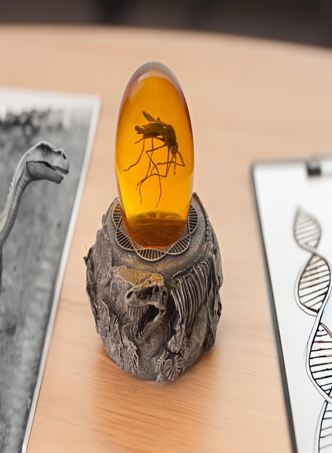 VEOJEIN Mosquito in Amber and Jurassic Base | Dinosaur Fossil Decor and Collectable Gift | Skeletin Figurines | Dinosaur DNA Replica Prehistoric World | Collectable Prop | Paper Weight - Image 4