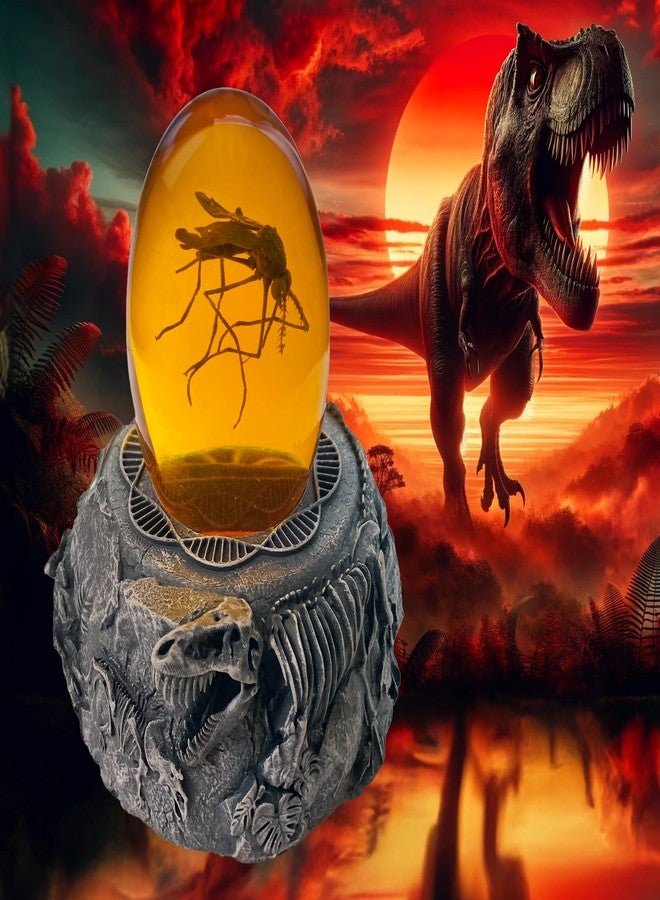 VEOJEIN Mosquito in Amber and Jurassic Base | Dinosaur Fossil Decor and Collectable Gift | Skeletin Figurines | Dinosaur DNA Replica Prehistoric World | Collectable Prop | Paper Weight - Image 5