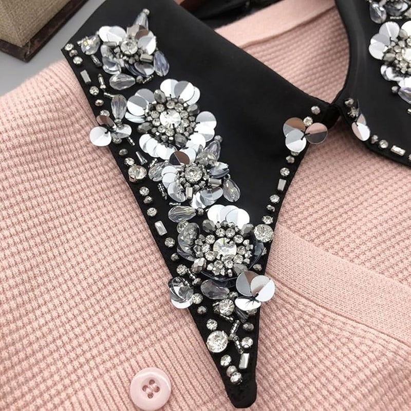 Detachable Rhinestone Beaded False Collar for Shirts and Dresses - Image 5