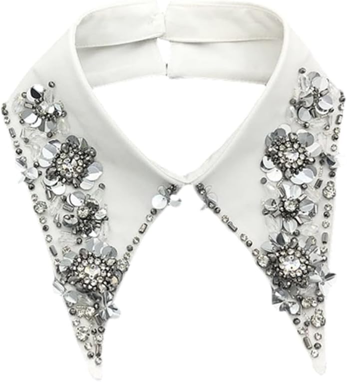 Detachable Rhinestone Beaded False Collar for Shirts and Dresses - Image 2