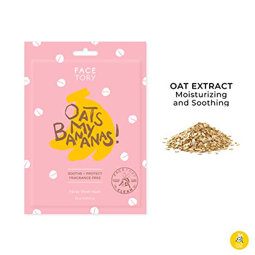 FACETORY K Beauty Face Mask Skin Care - OATS MY BANANAS CALMING Sheet Mask with Oat Extract | Milky Essence Soothes & Moisturizes (5 Pack) - Image 2