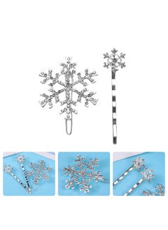 minkissy Minkissy Snowflake Hair Clips 12Pcs Snow Bobby Pins Rhinestones Winter Hairclips Crystal Bridal Hair Clips Wedding Hair Clips Christmas Hair Accessories  - Image 2