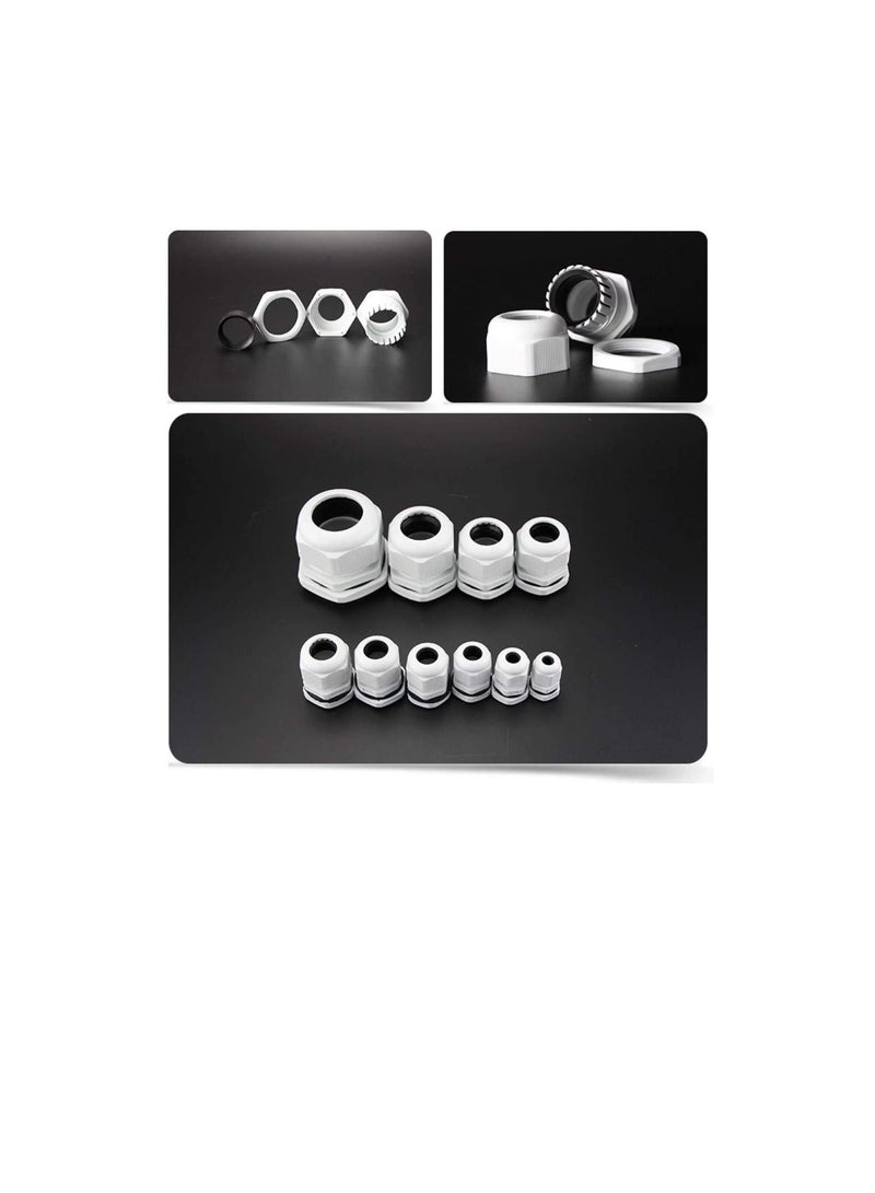 PG Gland White Pack of 5 pcs, Dust Proof Nylon Cable Gland With Locknut Ideal For Junction/connection Boxes Electrical Power, Tele & Data Cables, Instrumentation Control (PG-36) - Image 2