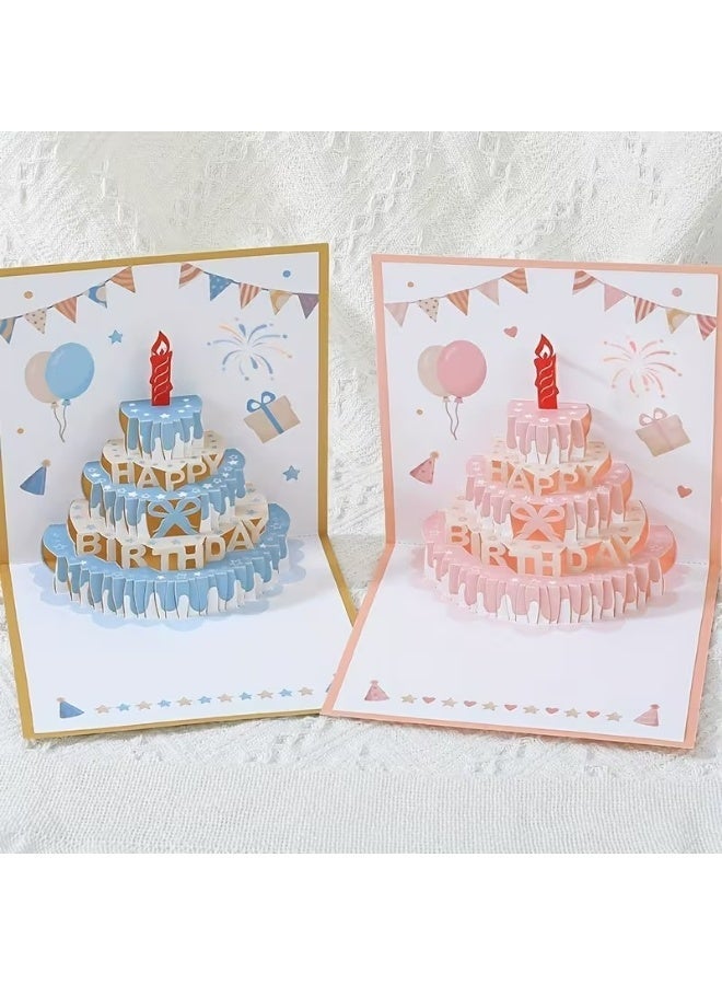 Kandid Birthday Greeting Card 3D Pop-Up, Interactive Design Print (Pink Cake Pop-Up) - Image 3