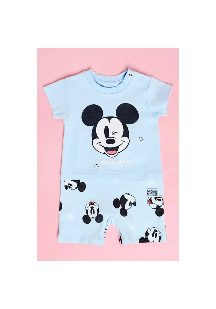 أر أند بي Mickey Mouse Print Rompers with Short Sleeves