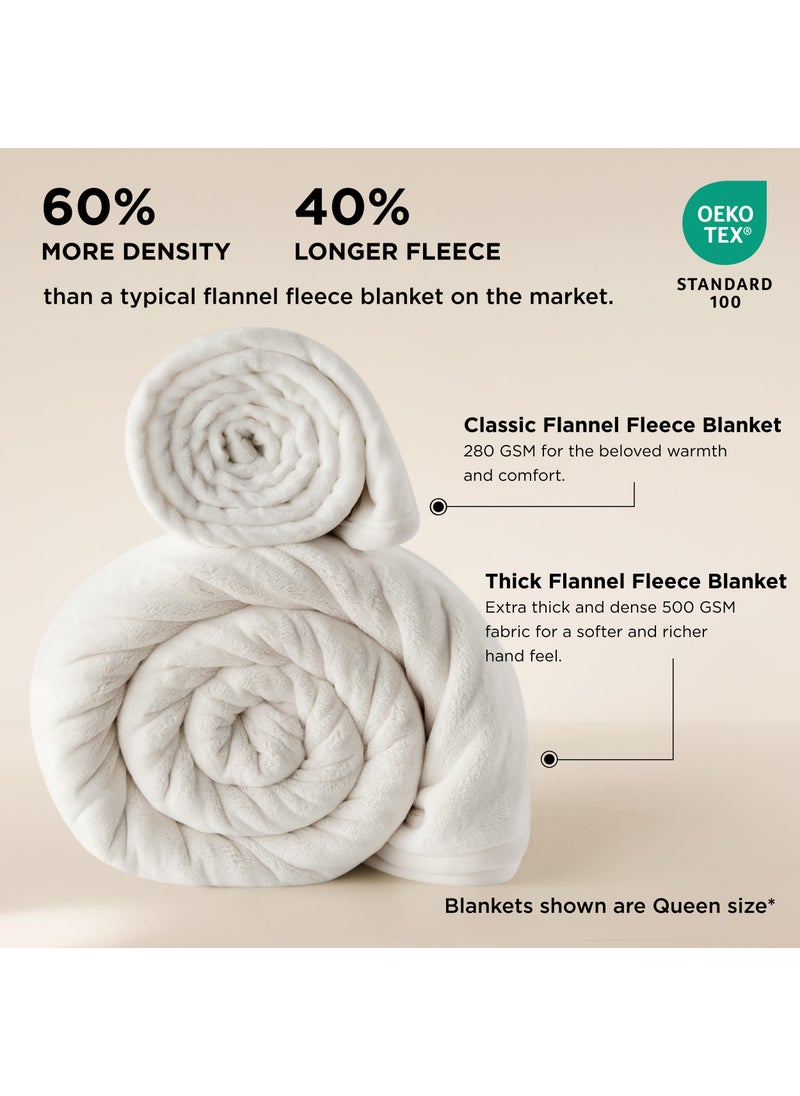 Bedsure Bedsure Fleece King Size Blanket for Bed  Warm Large Blanket 500Gsm  Cozy Soft Blanket Anti-Static  Luxury Blanket for Sofa Couch Camping Travel  Cream 108x90 Inch  - Image 2