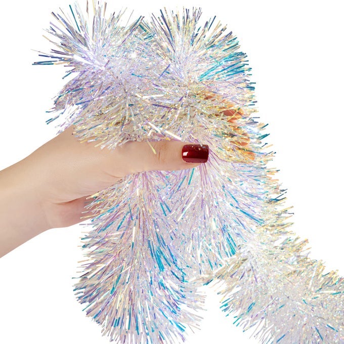 TINSEL GARLAND CHRISTMAS ORNAMENTS PREMIUM POLAR LIGHT FILM GARLANDS FOR DECORATION MULTIPLE COLORS REFLECTIVE CHRISTMAS PARTY DECOR