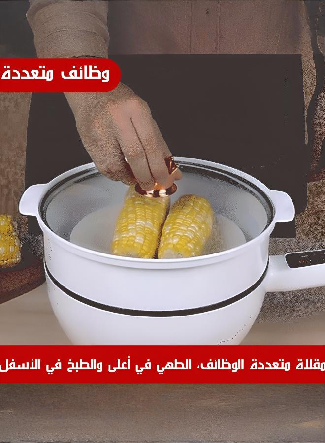 قدر كهربائي متعدد الوظائف مانع للالتصاق للاستخدام المنزلي والجامعي – مثالي للطهي والغلي – هدية رائعة للطلاب - Image 3