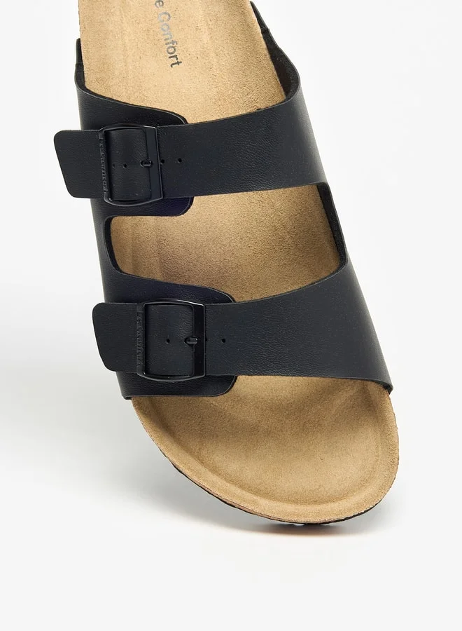 لو كونفورت Men Buckle Detail Slip-On Sandals