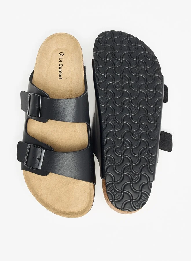 لو كونفورت Men Buckle Detail Slip-On Sandals