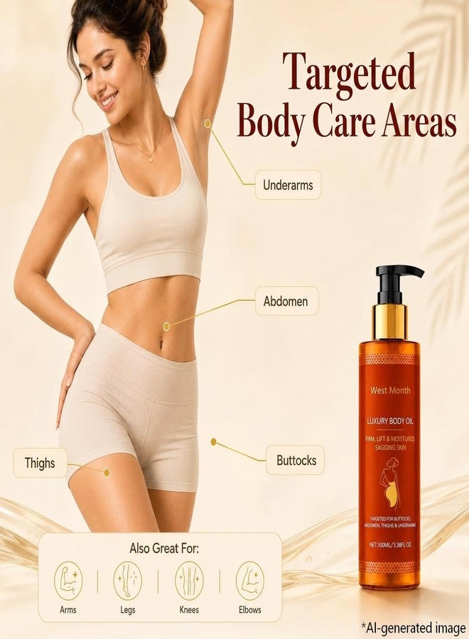 pewatul Body Firming Oil for Women, 2 Pack After Shower Oil for Dry Skin, Lightweight Non-Greasy Moisturizer for Arms Legs Belly - Image 5