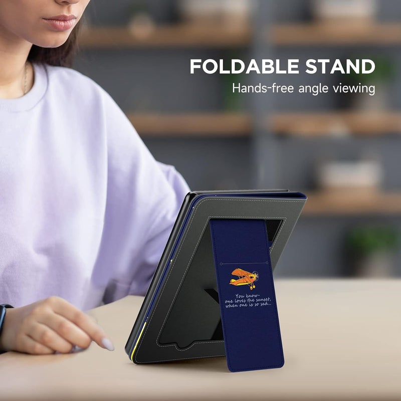 Ayotu Kindle Paperwhite 2021 Folding Stand Case - Auto Wake/Sleep, Hand Strap Case, Only for Kindle Paperwhite 11th Generation 2021, Child and Fox - Image 3
