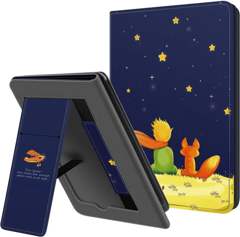 Ayotu Kindle Paperwhite 2021 Folding Stand Case - Auto Wake/Sleep, Hand Strap Case, Only for Kindle Paperwhite 11th Generation 2021, Child and Fox - Image 1