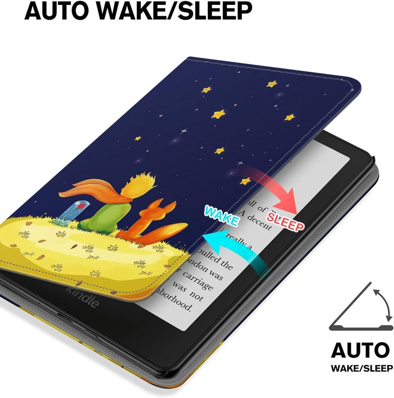 Ayotu Kindle Paperwhite 2021 Folding Stand Case - Auto Wake/Sleep, Hand Strap Case, Only for Kindle Paperwhite 11th Generation 2021, Child and Fox - Image 4