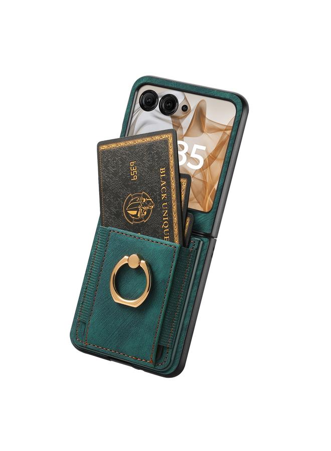 اس-توب جراب لهاتف Motorola Razr 50 بتصميم كلاسيكي مع حلقة وحقيبة بطاقات - Image 3