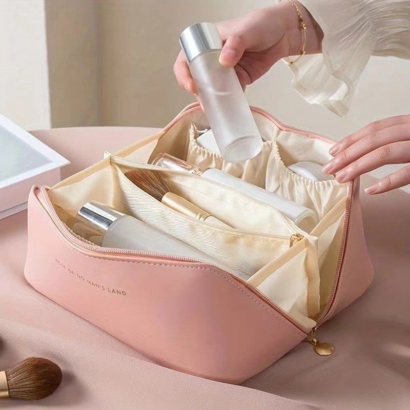 Ins High-End Pu Popular Cosmetic Bag Large Capacity Portable Super Popular Travel Toiletry Bag Cosmetics Bag - Image 3