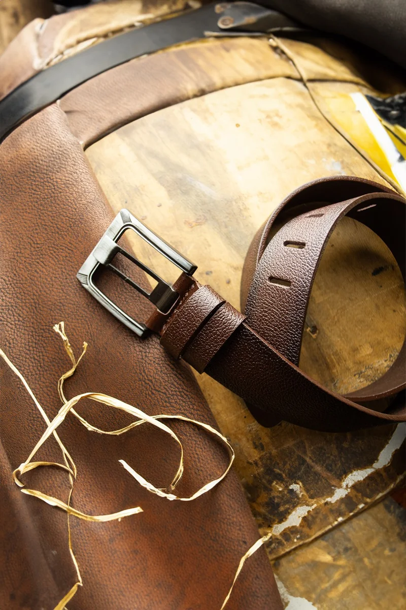 Gayış Special Oval Boxed Buffalo Leather Men's Jeans Trouser Belt Gift Dowry Belt