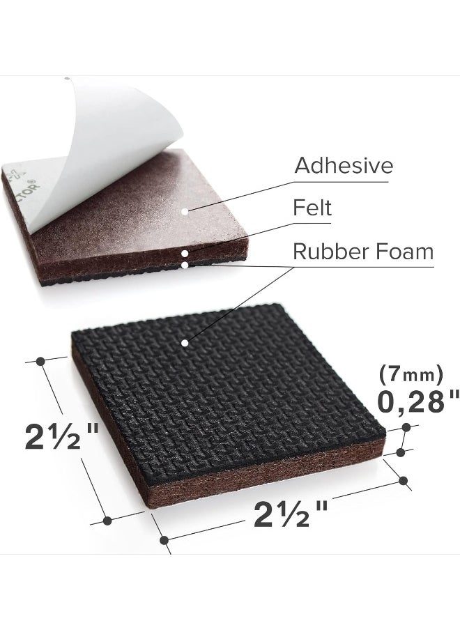 X-Protector Non Slip Furniture Pads – 16 Pieces Furniture Grippers 2 1/2 Inch - Ideal Self-Adhesive Rubber Feet For Furniture Feet – Non Skid Furniture Pads Floor Protectors – Keep Furniture In Place!  - Image 1
