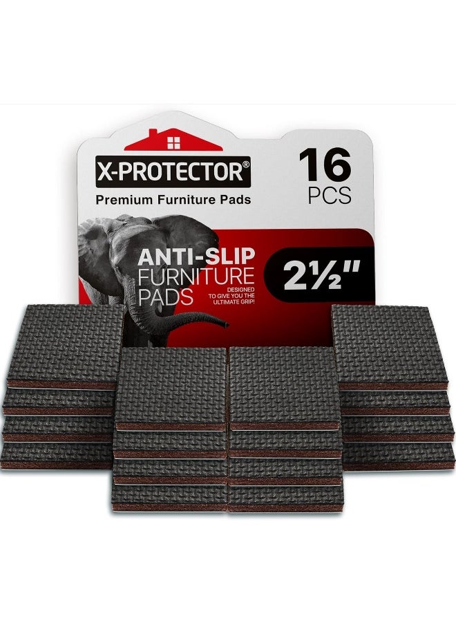 X-Protector Non Slip Furniture Pads – 16 Pieces Furniture Grippers 2 1/2 Inch - Ideal Self-Adhesive Rubber Feet For Furniture Feet – Non Skid Furniture Pads Floor Protectors – Keep Furniture In Place!  - Image 3