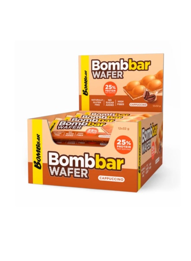 بومبار ويفر كابتشينو 32 جرام عبوة من 12 قطعة - Image 1