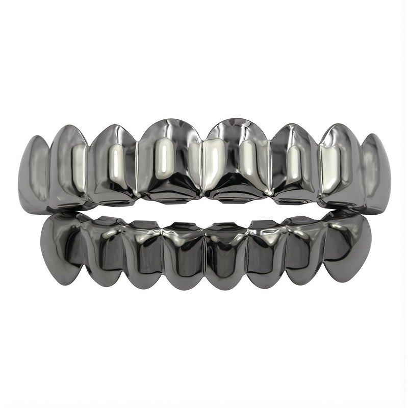 Heavy Duty Smooth Grillz Top Bottom 8 Tooth Scratch Resistant Long Lasting Shine - Image 1