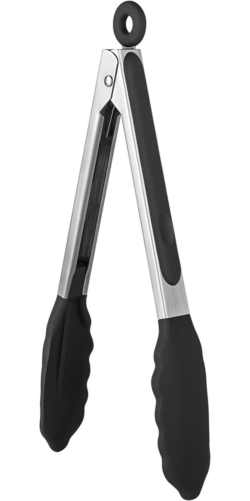 U-Taste Heat Resistant Silicone Kitchen Tongs - Black, 23cm, 315°C, Non-Stick & Locking Design - Image 1