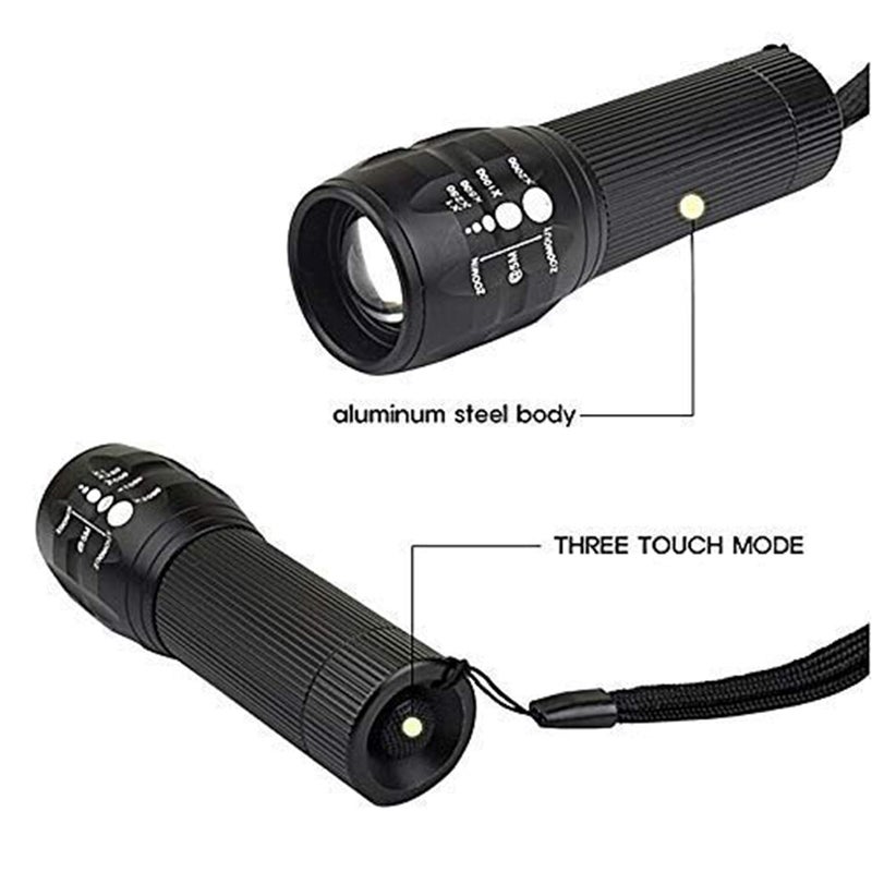 Lukzer Lukzer 1PC Zoomable LED Torch Light with 3 Different Modes High Power Super Bright Light for Long Range View Flashing Torch Emergency Safety Light - Image 4