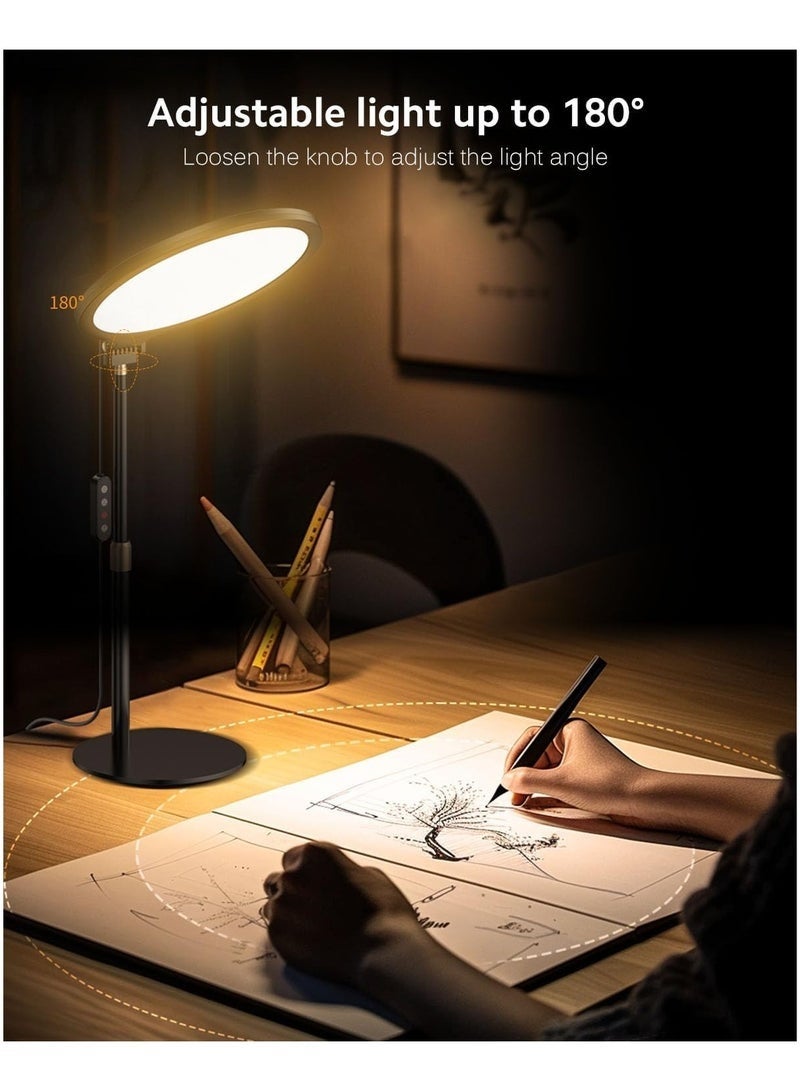 Bukela 10.5'' Full Screen Ring Light With Stand for Zoom Meetings, 360° Rotate Zoom Lighting for Computer Video Conference Light Desk Light,LED Lighting with Phone Holder for Live Streaming, Video Call - Image 5