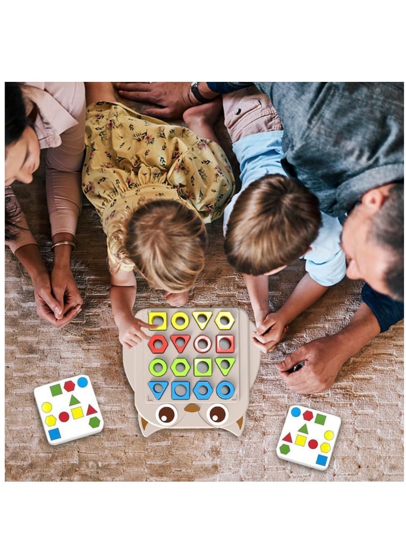 Excefore - Shape Matching Game Color Sensory training，geometric shapes puzzle board with a bell,Color Quick Matching Board,Montessori Learning Matching Games for Boys Girls, 2 players - Image 1