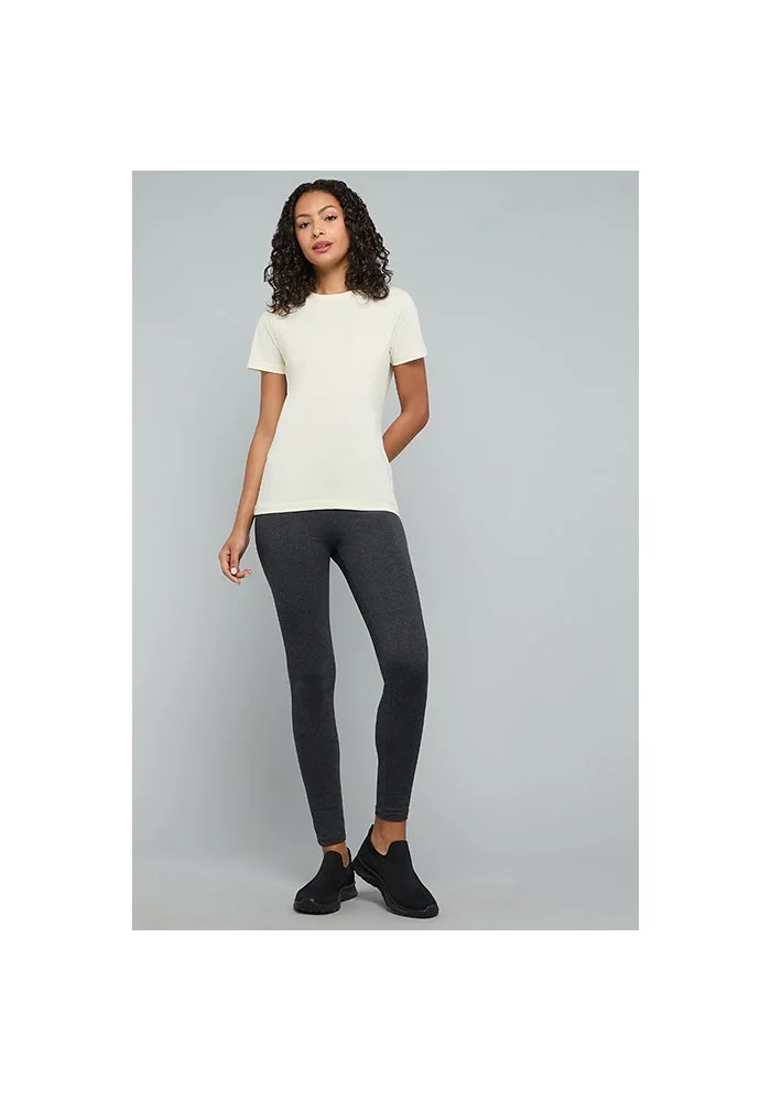 أر أند بي Solid Leggings with Elastic Waist