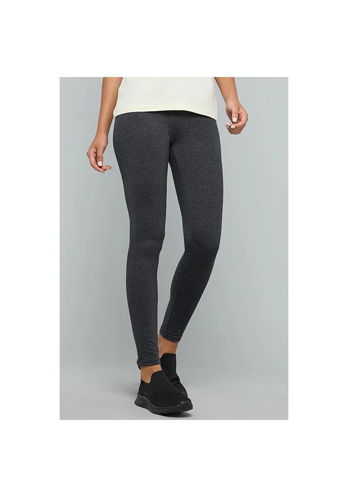 أر أند بي Solid Leggings with Elastic Waist