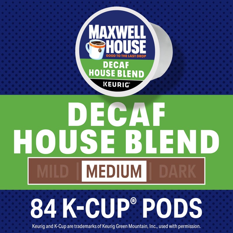 Maxwell House Decaf House Blend Medium Roast K-Cup Coffee Pods, 84 ct., Box - Image 3