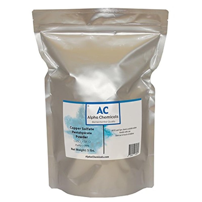 Alpha Chemicals كبريتات النحاس الخماسية المائية - 25.2% نحاس - 5 أرطال - سهلة الذوبان - مسحوق - Image 1