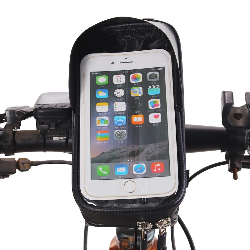 QJ Premium Waterproof Bike Handlebar Bag with Touch Screen - Large Capacity Bicycle Front Storage Pouch, High Sensitive TPU Phone Window with 3-Strap System for Mountain Road Commuter  Bikes - Image 3