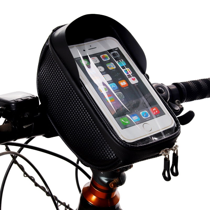 QJ Premium Waterproof Bike Handlebar Bag with Touch Screen - Large Capacity Bicycle Front Storage Pouch, High Sensitive TPU Phone Window with 3-Strap System for Mountain Road Commuter  Bikes - Image 4