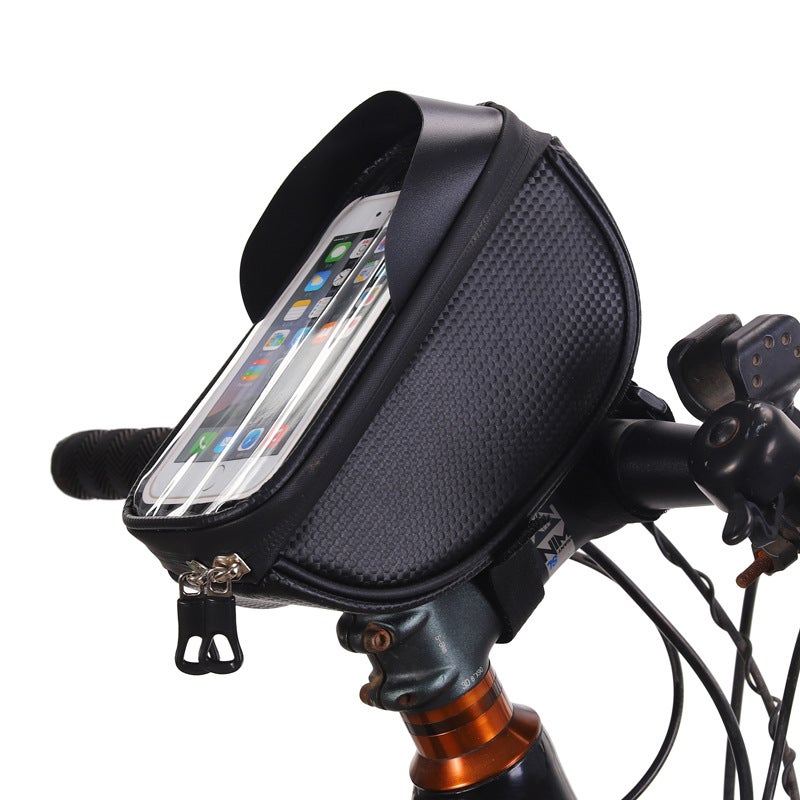 QJ Premium Waterproof Bike Handlebar Bag with Touch Screen - Large Capacity Bicycle Front Storage Pouch, High Sensitive TPU Phone Window with 3-Strap System for Mountain Road Commuter  Bikes - Image 2