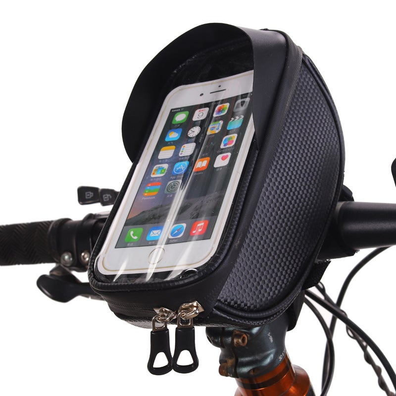 QJ Premium Waterproof Bike Handlebar Bag with Touch Screen - Large Capacity Bicycle Front Storage Pouch, High Sensitive TPU Phone Window with 3-Strap System for Mountain Road Commuter  Bikes - Image 1