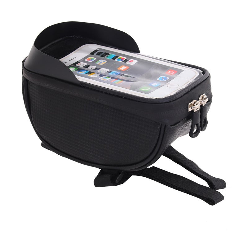 QJ Premium Waterproof Bike Handlebar Bag with Touch Screen - Large Capacity Bicycle Front Storage Pouch, High Sensitive TPU Phone Window with 3-Strap System for Mountain Road Commuter  Bikes - Image 5
