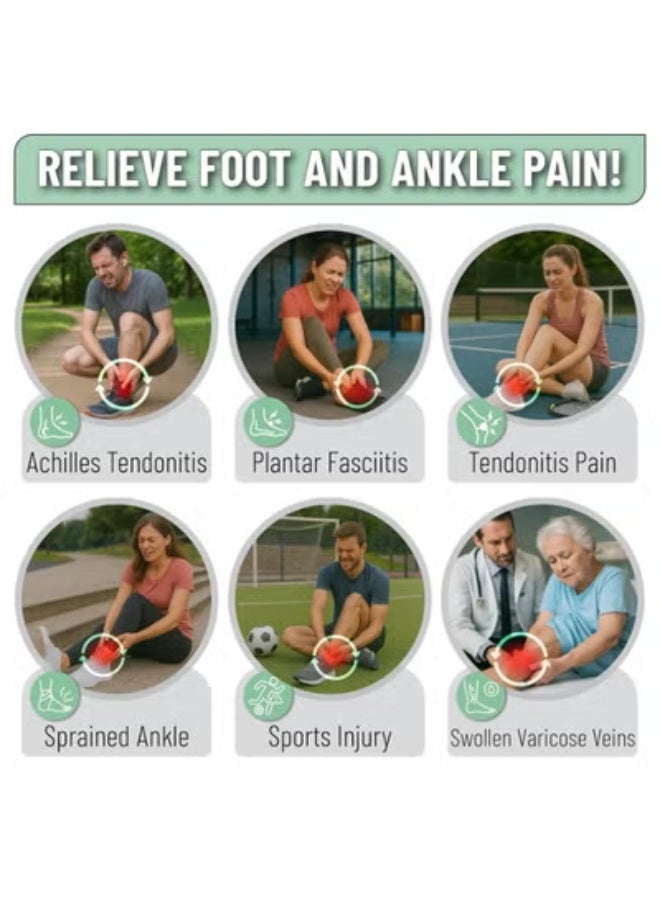 Adjustable Compression Ankle Brace - Soft Straps for Achilles Tendonitis Relief & Sports Protection - Practical Daily Use - Image 4