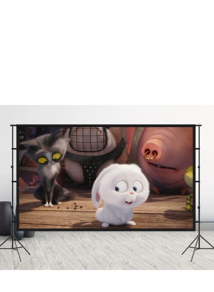 Projector Screen with Stand, 84 Inch Portable Indoor Outdoor Projection Screen 16:9 HD 4K Wrinkle-Free Outdoor Movies Screen with Carrying Bag for Home Theater Camping and Backyard Cinema  - Image 1
