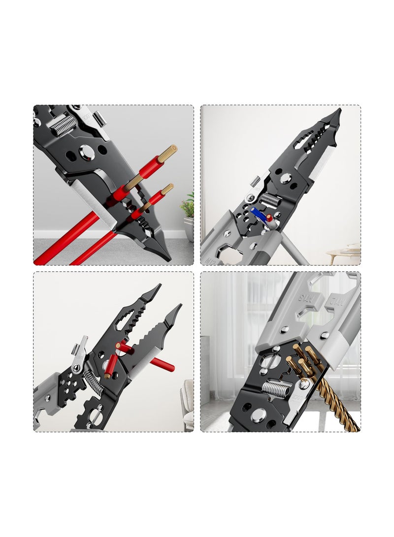 KASTWAVE 28 in 1 Self-Adjusting Wire Stripper Cutter, Universal Automatic Electrical Wire Strippers for Wire Stripping, Cable Cutting, Crimping Tool from 10 AWG to 24 AWG, Professional Electrician Pliers Tool - Image 2