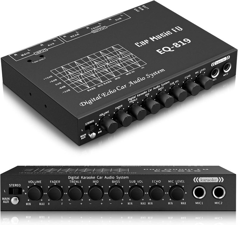 Suacopzar EQ-819 Car Audio Equalizer with Karaoke Function and Mic Input - Image 1