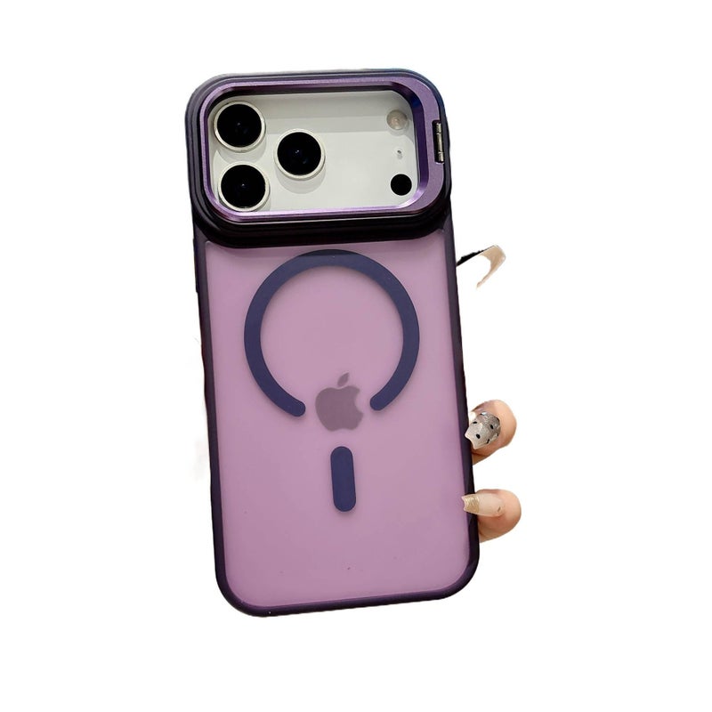 BB غطاء MagSafe بPC لـ iPhone 15 / 15 Plus / 15 Pro / 15 Pro Max مع مقاوم لبصمات الأصابع وحامل قائم مع مغناطيس قوي مع ملمس ناعم باللون بنفسجي مغناطيسي بوظيفة حامل باللون البنفسجي - Image 1