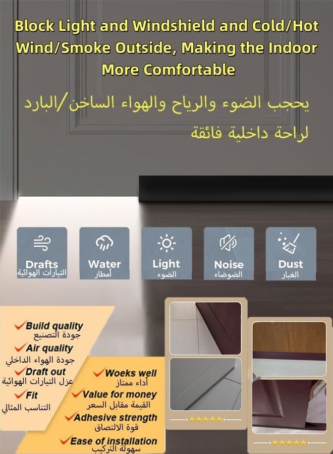 FAVZCBVIN Door Draft Stopper Under Door Seal, 1 Pcs Under Door Draught Excluder, 93x4cm Noise Blocker Window Breeze Blocker Adjustable Door Sweeps - Image 3